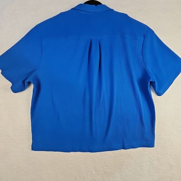 NWT Fashion Nova Men Ribbed Textured Short Sleeve Button Up Shirt Size 2XL XXL - Picture 8 of 9